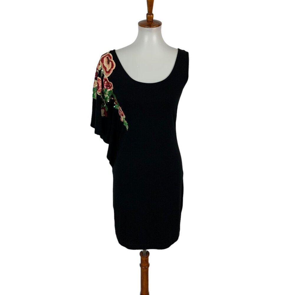 Cache Dress XS Black Sequin Bodycon Party‎ Club Night Out Cocktail Glam